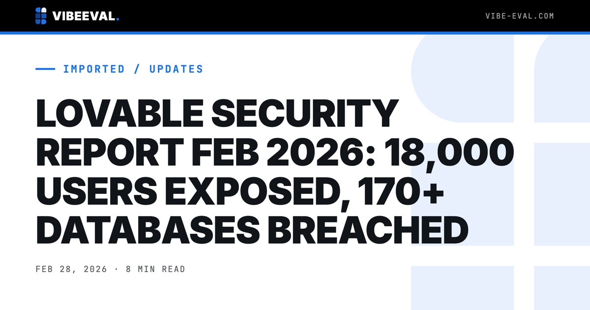 LOVABLE-SICHERHEITSBERICHT — FEB 2026: 18.000 EXPONIERTE NUTZER, 170+ KOMPROMITTIERTE DATENBANKEN